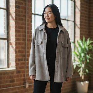 Ashley By 26 International Women's Light Gray Corduroy Jacket